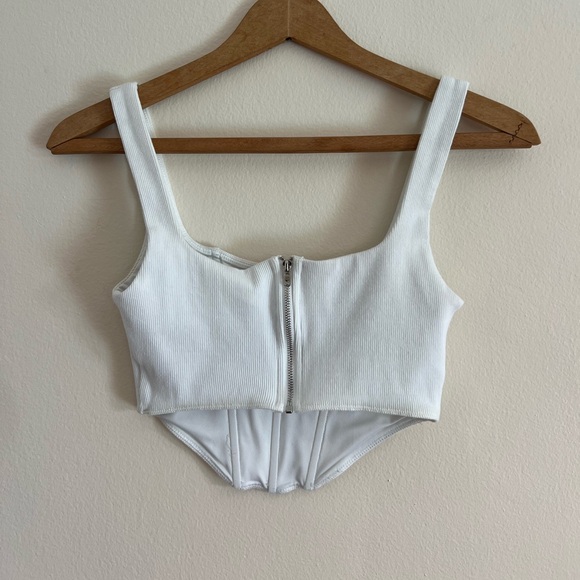 Princess Polly Kaeshia Rib Bustier, Size 4, White - Picture 4 of 6